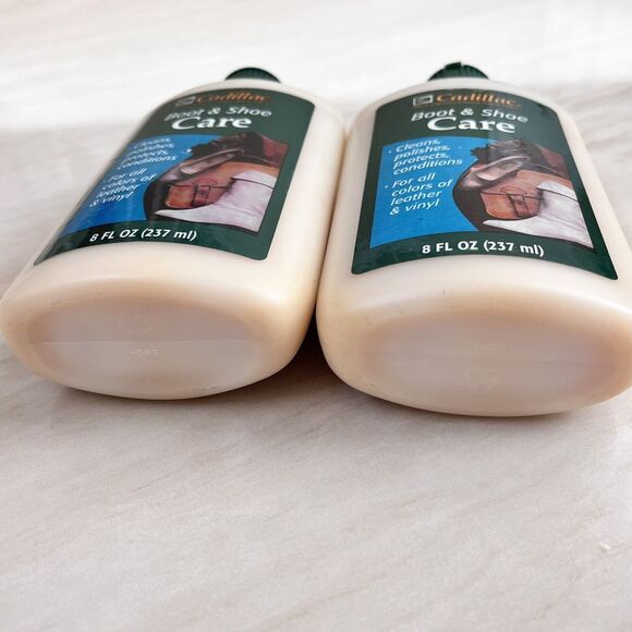 2 Cadillac Leather Boot & Shoe Care Clean Polish Protect Condition Made in USA - Picture 4 of 8